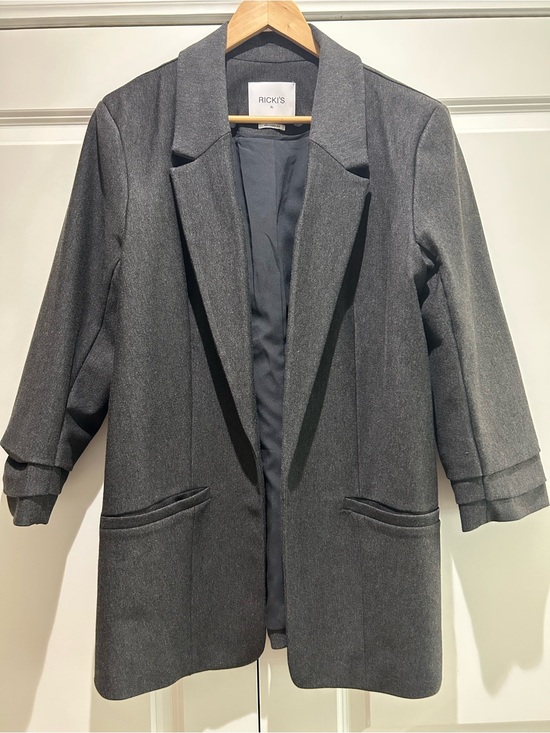 Ricki's Jackets & Blazers - RICKI’S $148 Charcoal Gray Open-Front Blazer Jacket